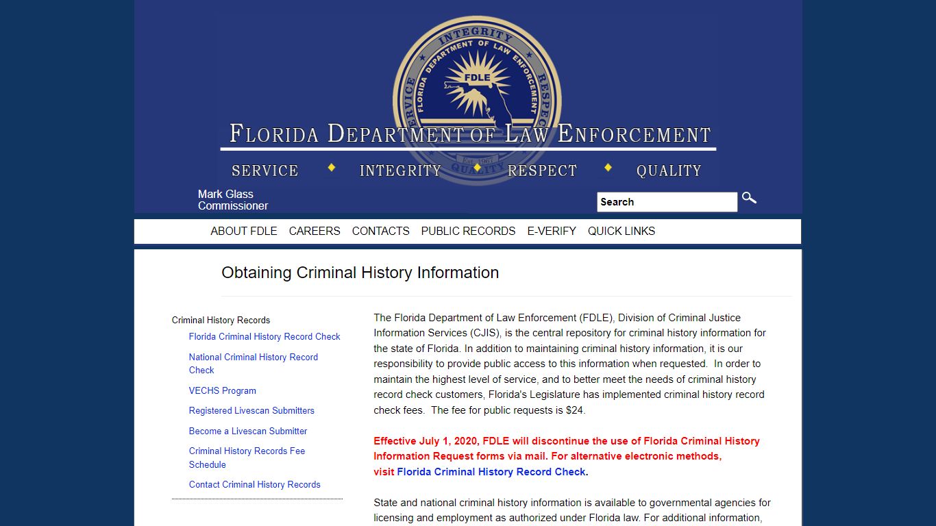 Criminal History Records - fdle.state.fl.us