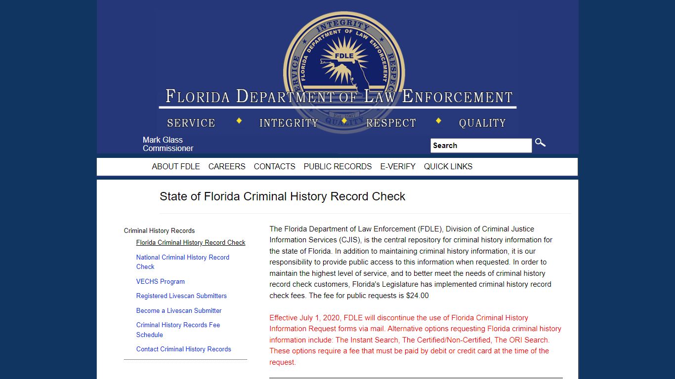 Florida Criminal History Record Check - fdle.state.fl.us